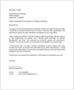 Cover Letter Format – Sushmita Madhu